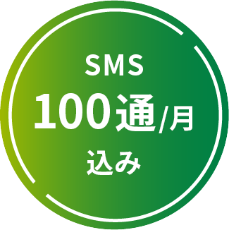 100通/月 SMS送信費込み